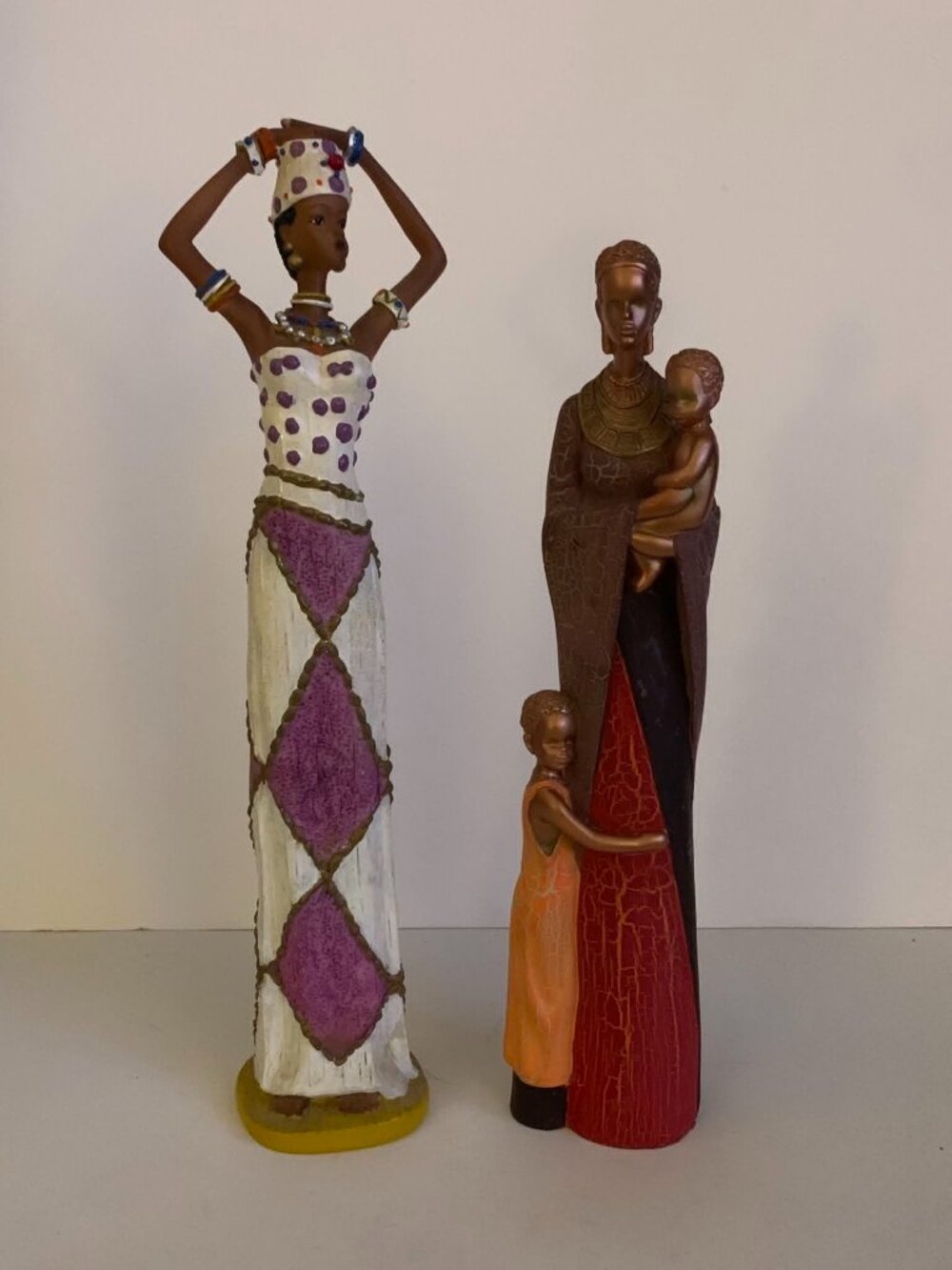 African Woman Resin Figurine 12.5" and 15"